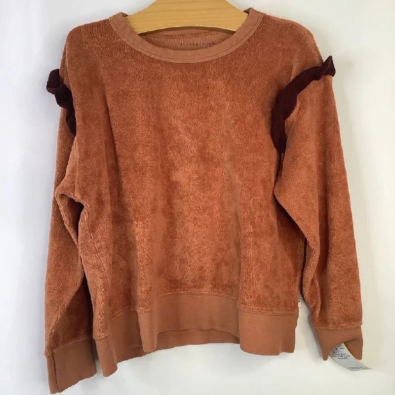 Size 6: Tiny Cottons Brown Terry Cloth Ruffle Sweatshirt